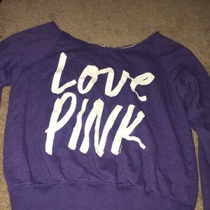 Off the shoulder Pink sweatshirt